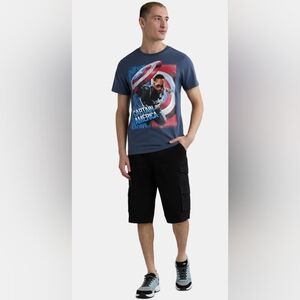 NWT George Men's & Big Men's Messenger Cargo Shorts, 14" Inseam Size 42, Black